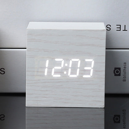 Compact Square LED Clock Thermometer