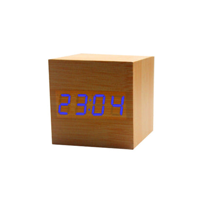 Compact Square LED Clock Thermometer