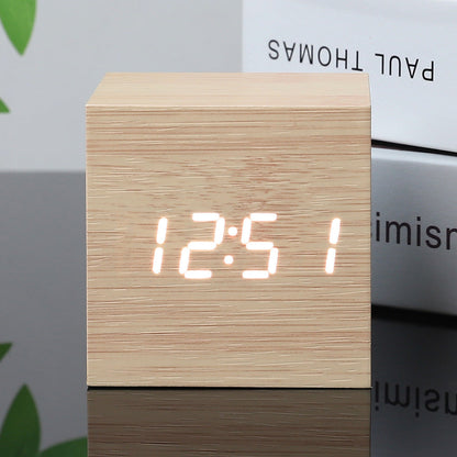 Compact Square LED Clock Thermometer