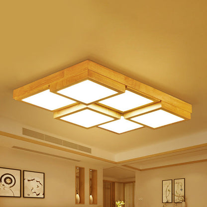Rustic Wooden Pendant Lighting - Natural Wood Chandelier