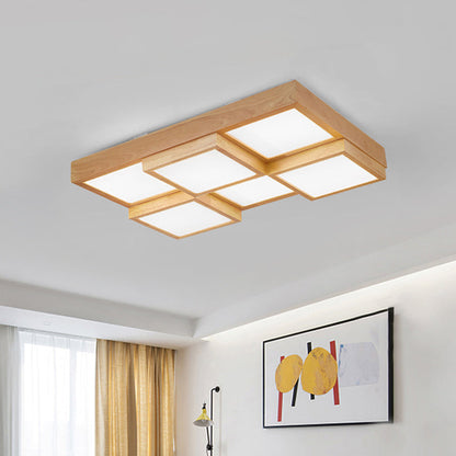Rustic Wooden Pendant Lighting - Natural Wood Chandelier