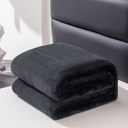 Soft Gray Plush Throw Blanket