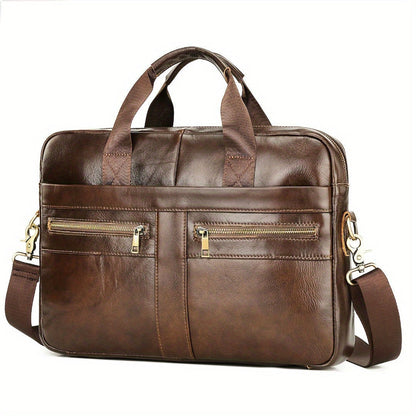 Authentic Leather Mens Crossbody Bag - Adjustable Strap