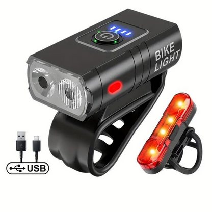 Bright USB Bike Light Set - Waterproof Front & Rear - Fesara