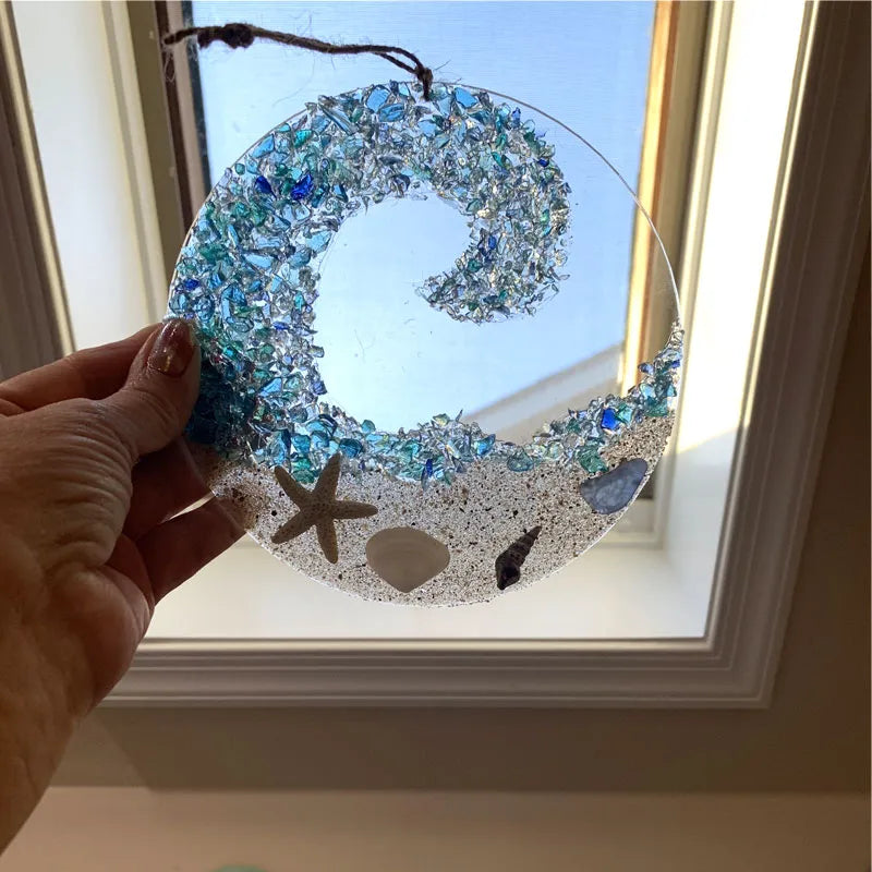 Coastal Sea Glass Wave Decoration