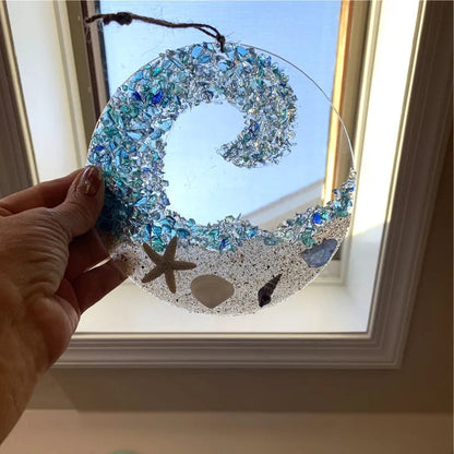 Coastal Sea Glass Wave Decoration