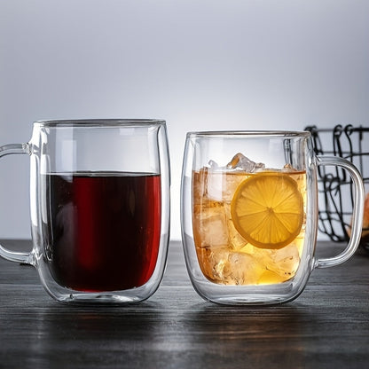 Insulated Double Wall Glass Mug - Clear Borosilicate Coffee Cup