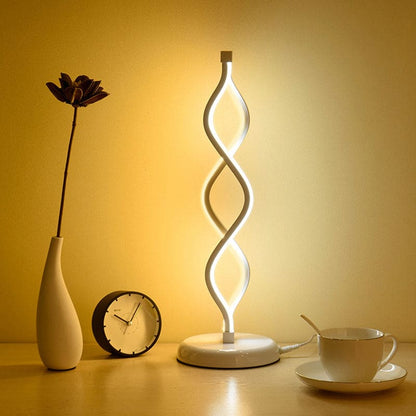 Modern White Spiral Desk Lamp - Fesara