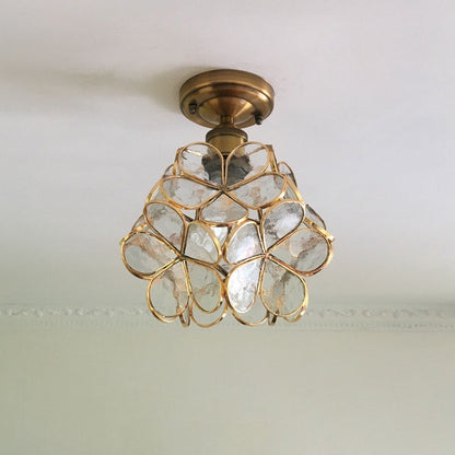 Vintage Floral Glass Pendant Light