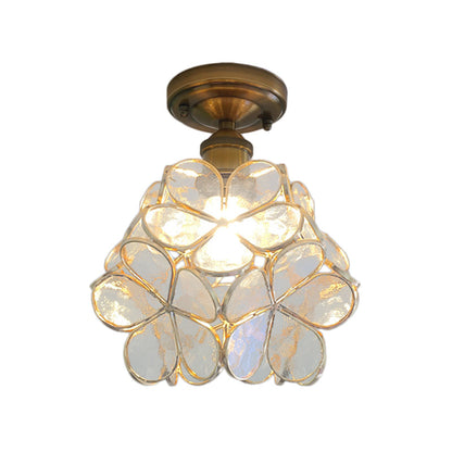 Vintage Floral Glass Pendant Light