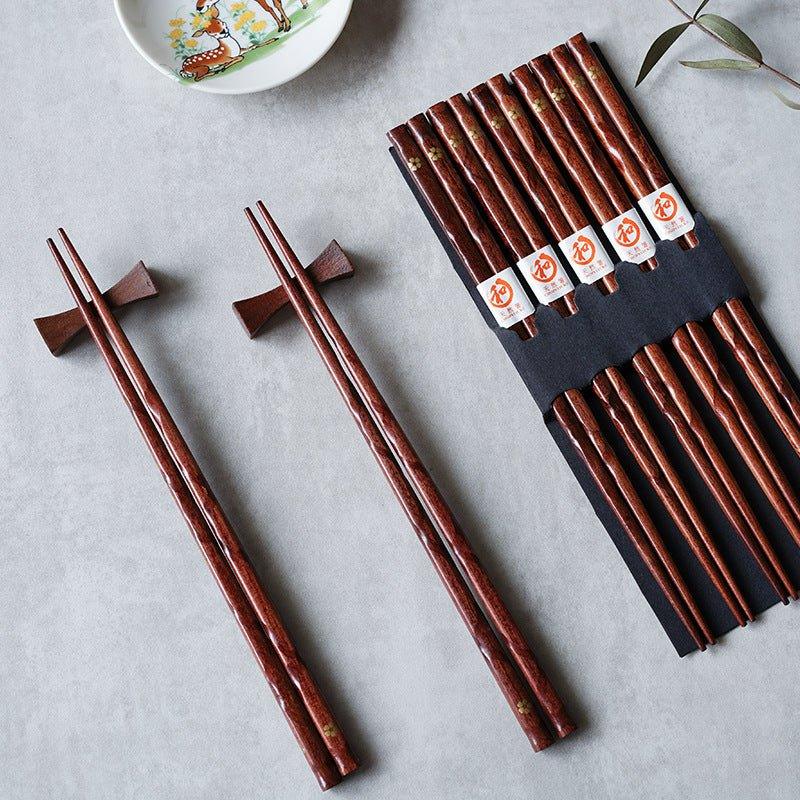 Traditional Japanese Wooden Chopstick Set - Fesara