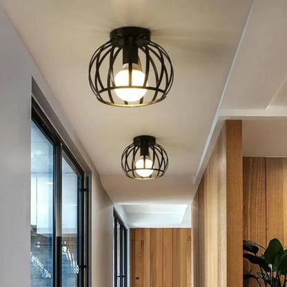 Edgy Metal Ceiling Light with Open Frame Design - Fesara