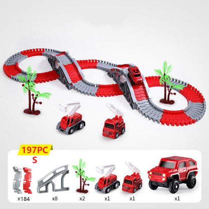 Glowing LED Racing Track Set with Flexible Tracks