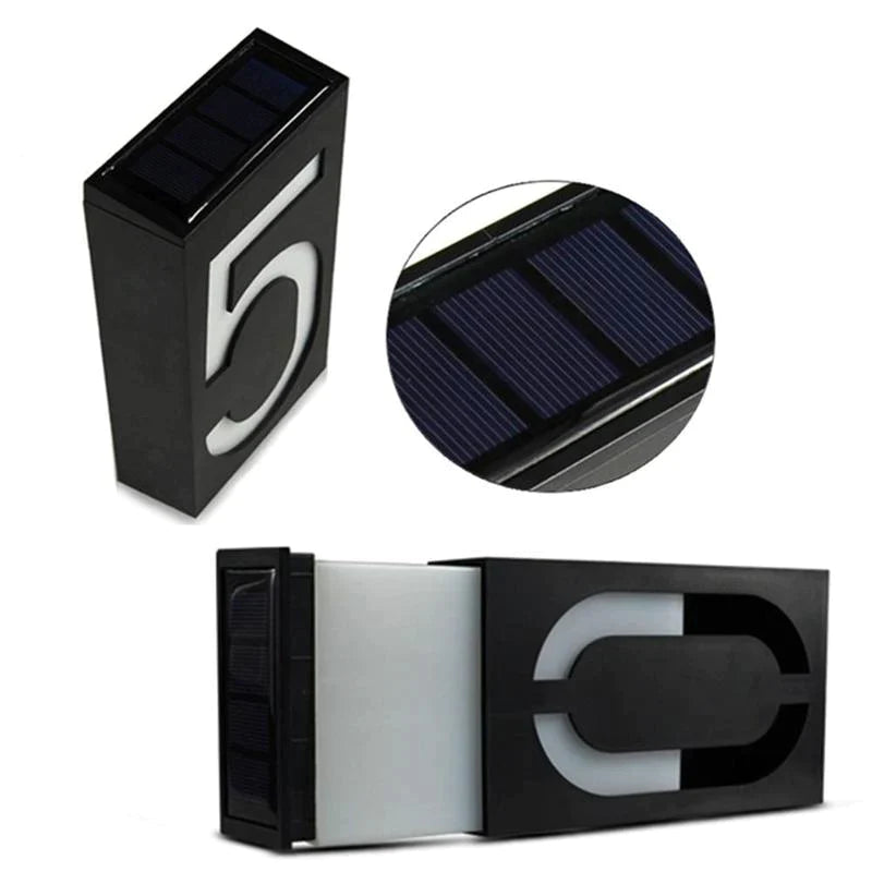 Solar Powered Illuminated House Number Sign