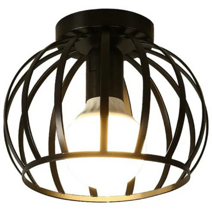 Edgy Metal Ceiling Light with Open Frame Design