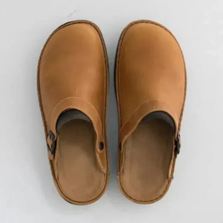 Men's Genuine Leather House Slippers