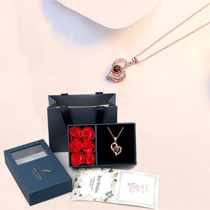 Heartfelt 100 Language Love Pendant Necklace - Fesara