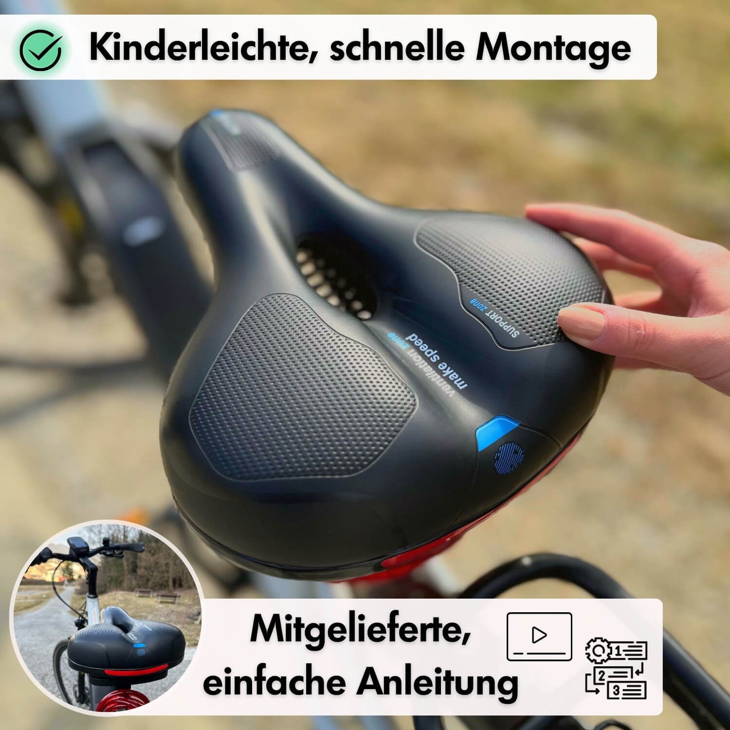 Comfortable Gel Cushion Cycling Seat