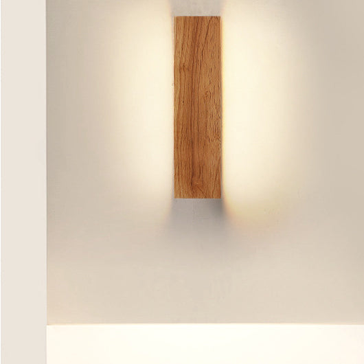 Rustic Wooden Slim LED Wall Lamp