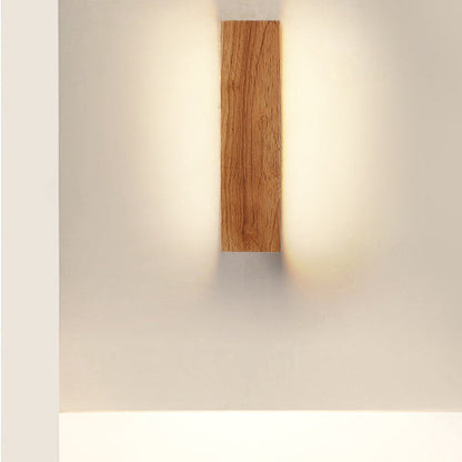 Rustic Wooden Slim LED Wall Lamp