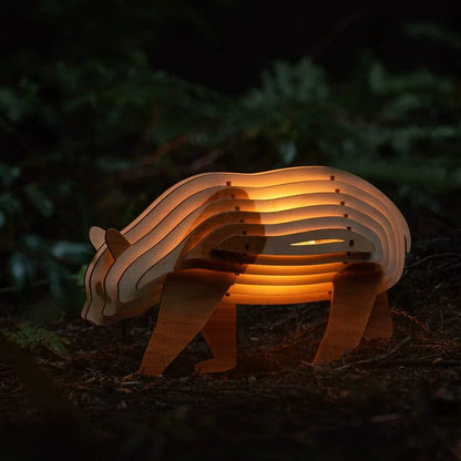 Handcrafted Woodland Animal Table Lamp