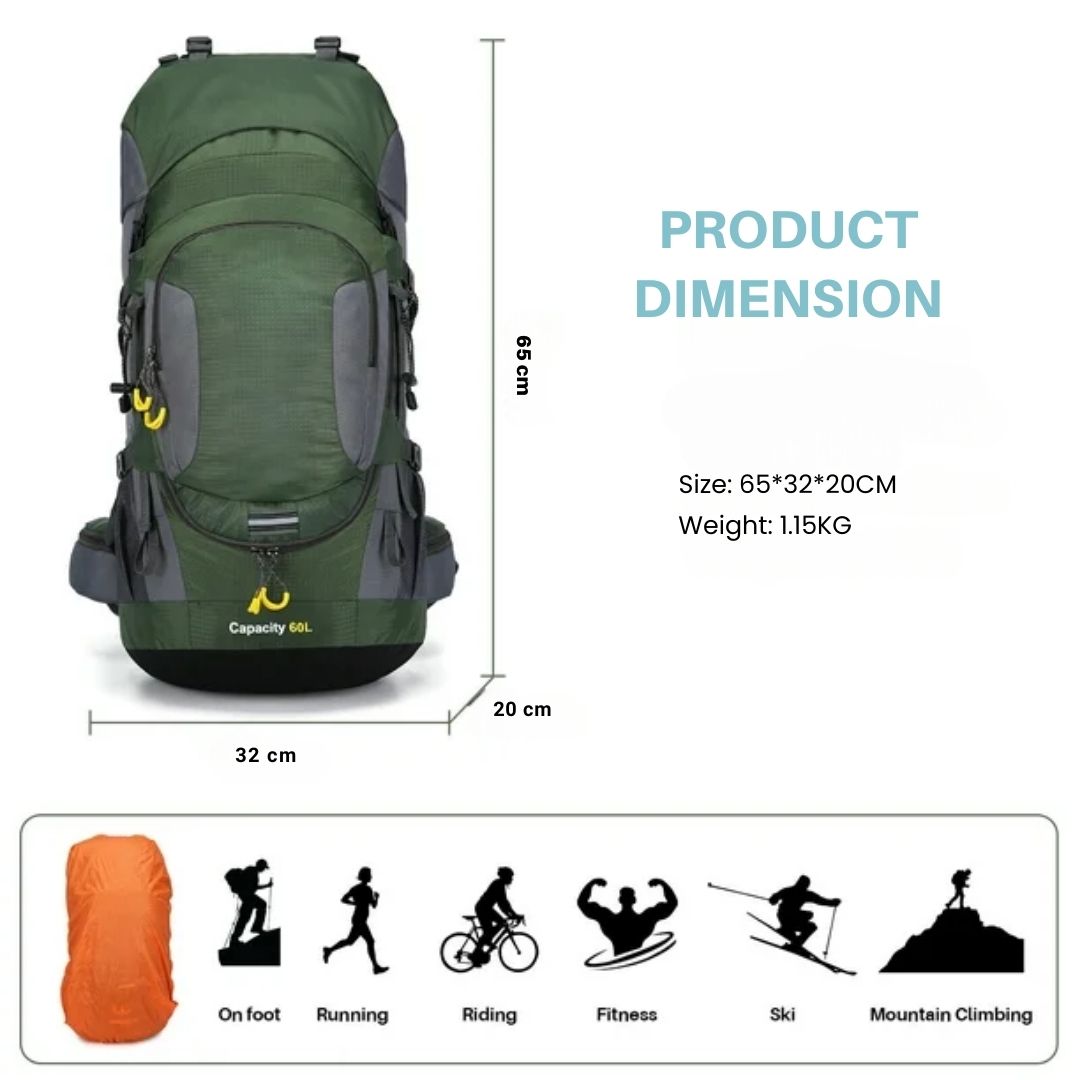 Large Waterproof Hiking Backpack
