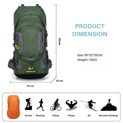 Large Waterproof Hiking Backpack