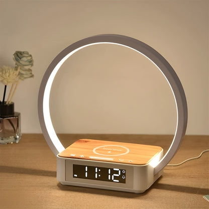 Smart LED Desk Lamp with Wireless Charging & Clock - Fesara
