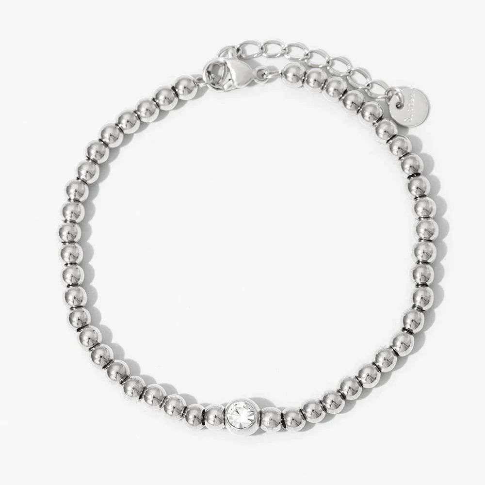 Luxury 18k Diamond Bead Necklace and Bracelet Set