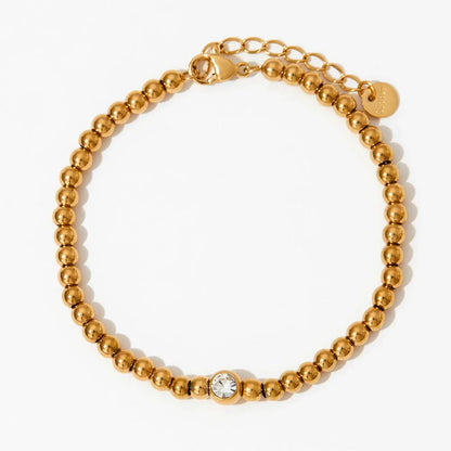 Luxury 18k Diamond Bead Necklace and Bracelet Set