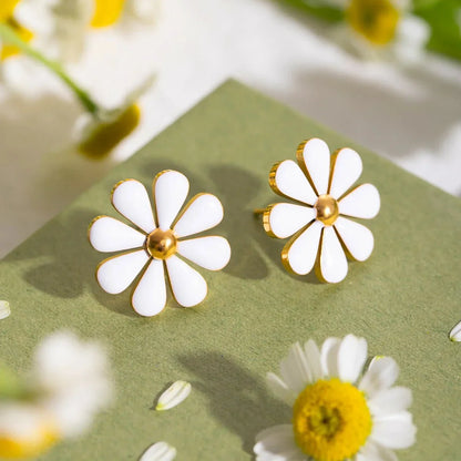 Delicate Gold Flower Stud Earrings