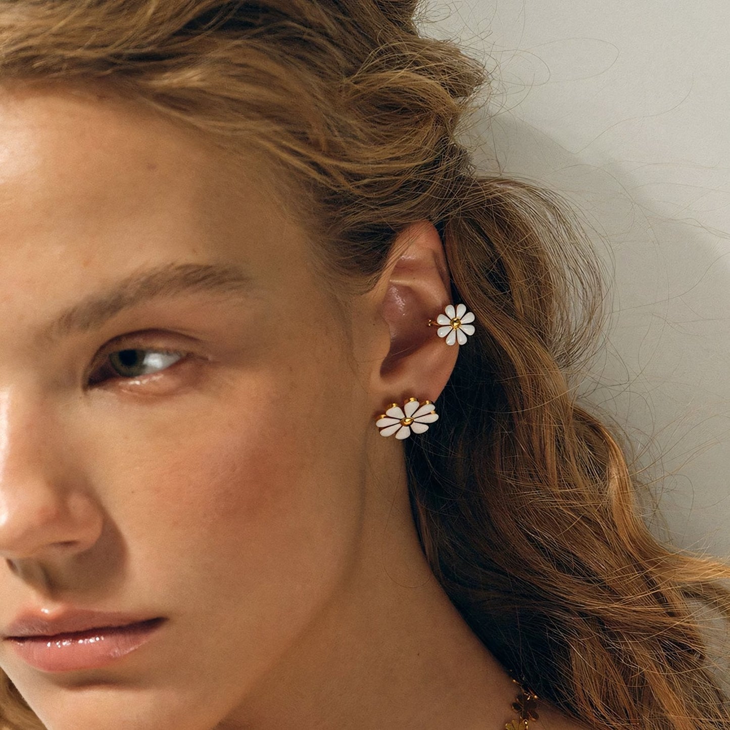 Delicate Gold Flower Stud Earrings