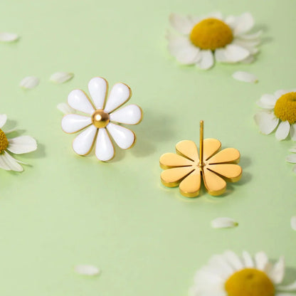 Delicate Gold Flower Stud Earrings