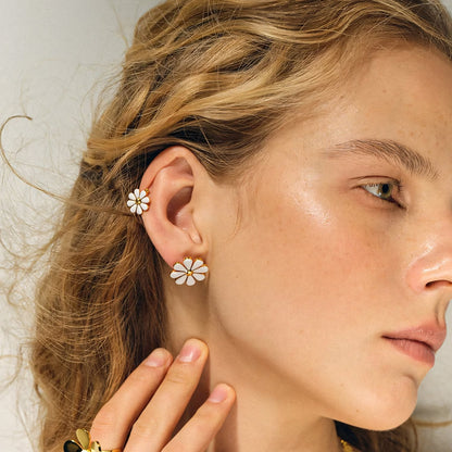 Delicate Gold Flower Stud Earrings