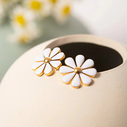 Delicate Gold Flower Stud Earrings