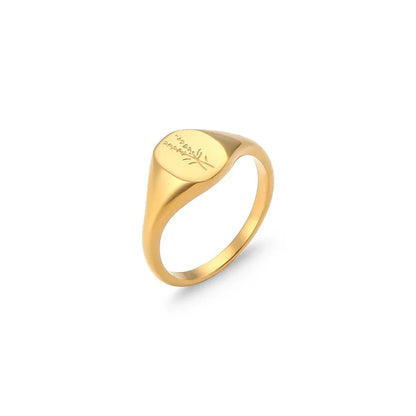Delicate Gold Flower Signet Ring
