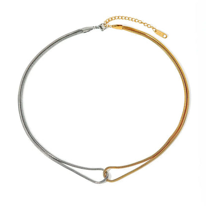 Luxury 18k Gold Double Loop Chain Necklace