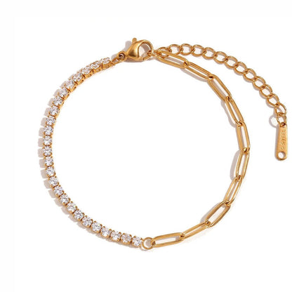 Gold Paperclip Link Necklace, Bracelet, and Earrings Set