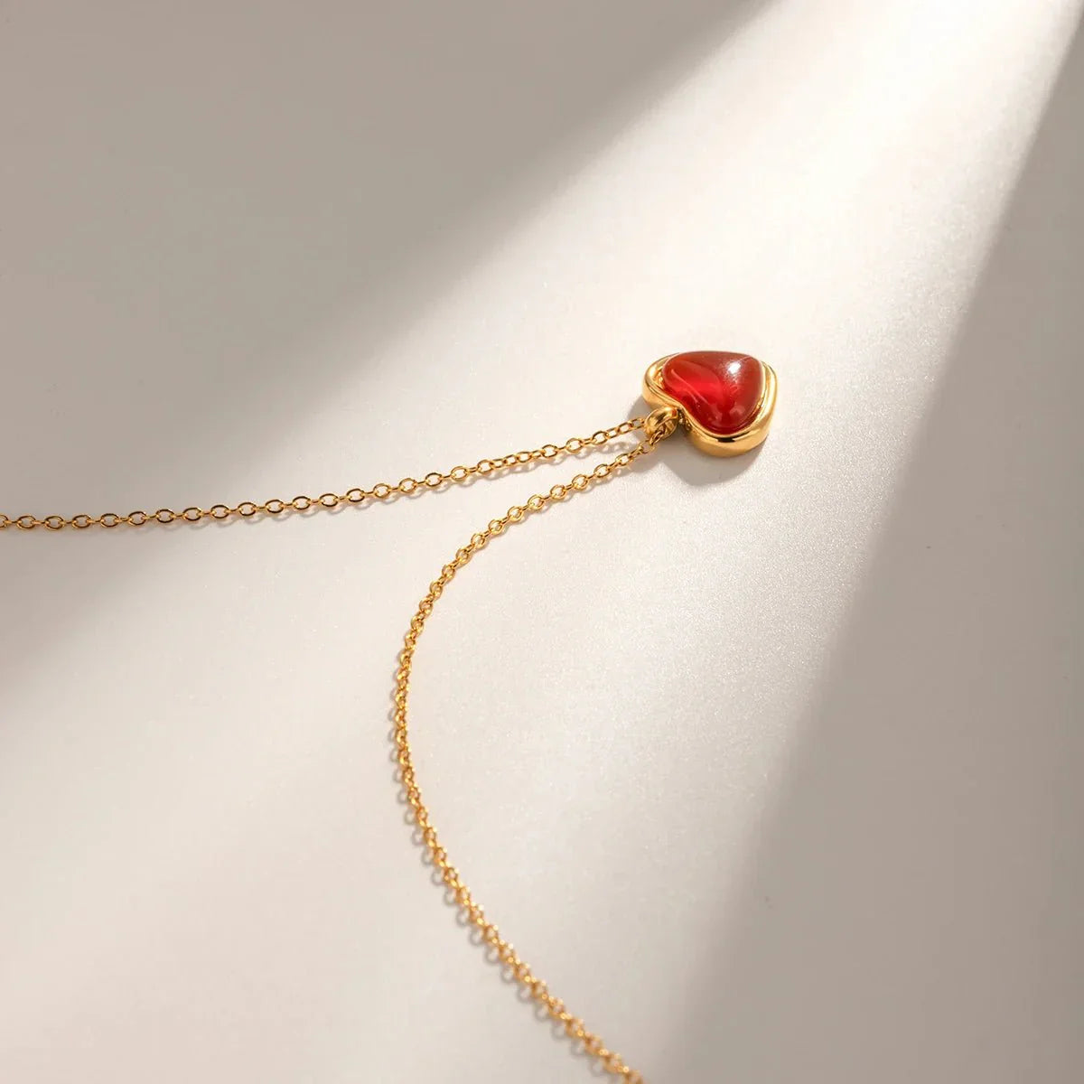 Fesara | 18k Lovely Tiny Ruby Heart Pendant