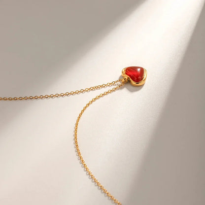 Fesara | 18k Lovely Tiny Ruby Heart Pendant