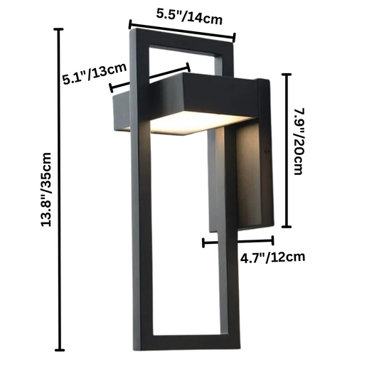 Outdoor Stainless Steel Black Wall Light - Fesara