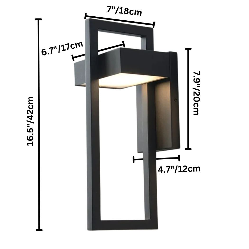Outdoor Stainless Steel Black Wall Light