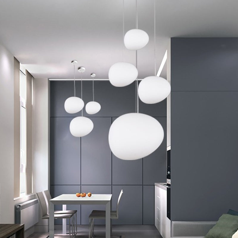 Elegant White Glass Pendant Light - Fesara