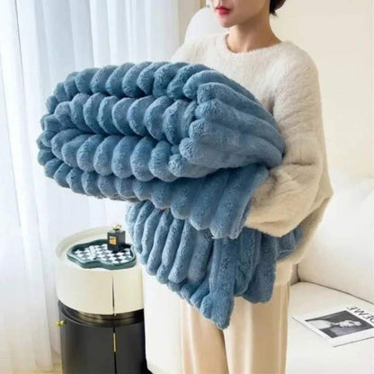 Plush Fake Fur Heavy Throw Blanket