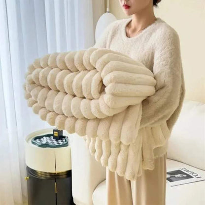 Plush Fake Fur Heavy Throw Blanket