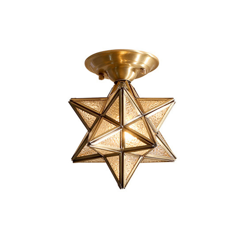 Elegant Brass Glass Ceiling Light