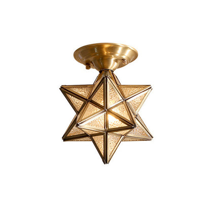 Elegant Brass Glass Ceiling Light