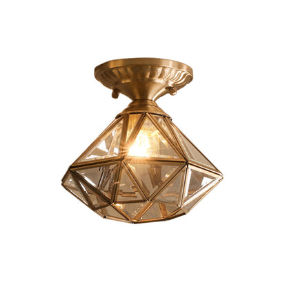 Elegant Brass Glass Ceiling Light