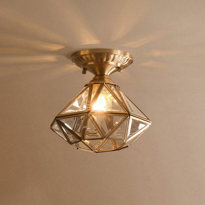 Elegant Brass Glass Ceiling Light