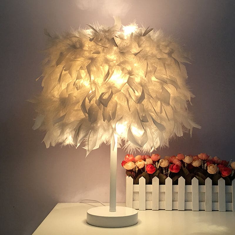 Soft Glow Feather Table Lamp
